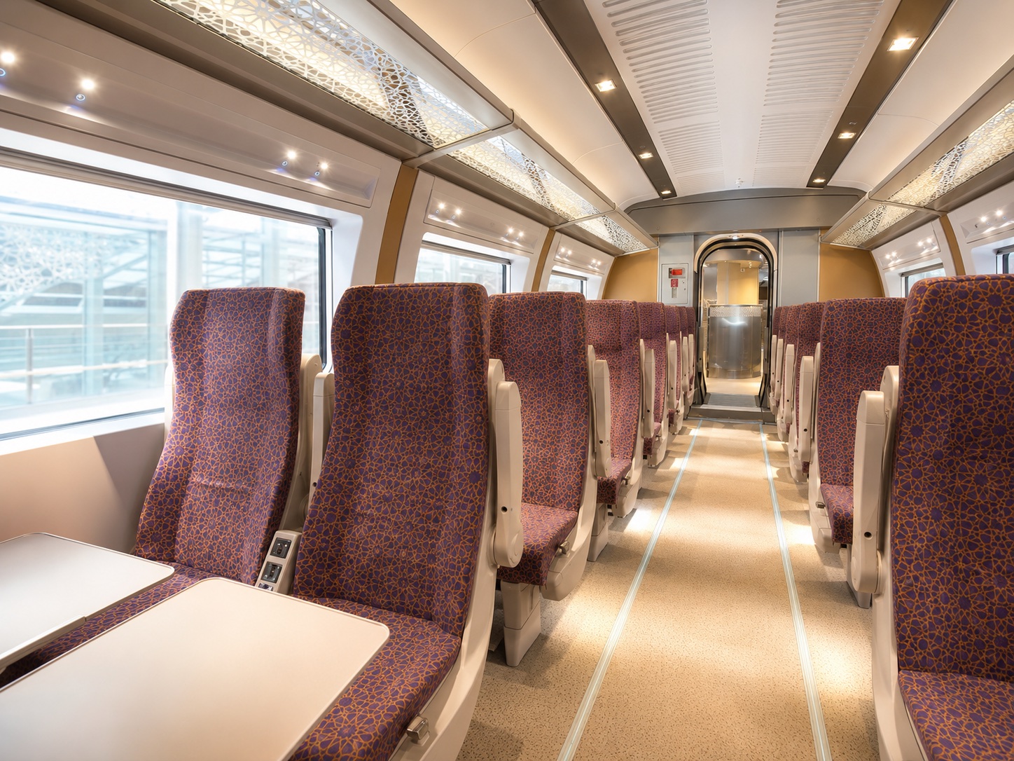Inside a Haramain high-speed train carriage